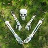 Realistic Skeleton Stakes Halloween Decorations Scary Skull Skeleton Hand Bone For Yard Lawn Stake Garden Graveyard home decor