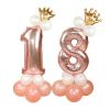 13Pcs/set Rose Gold Number Foil Balloons Happy Birthday Balloons Baby Shower Kids Birthday Party Decorations Number Balloons