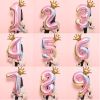 2pcs/1set 32inch rainbow number balloons with gold crown unicorn party foil balloon birthday party decorations kids globos