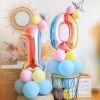 1 SET Rainbow Aluminium Foil Number Balloons 0-9 Birthday Party Anniversary Party Decor Globo Kids figure Air Ball Supplies