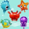 1pcs Under Sea Animal Cute Fish Balloon Crab/Starfish/Octopus Balloons Sea Party Theme Kid Birthday Decor