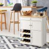 Mobile Kitchen Cart Trolley Cart Storage Cabinet W/Shelf