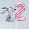 2Pcs 40Inch Large Rose Gold Number Cut Jungle Gray Rabbit Balloons Baby Shower Globos Wedding Birthday Party Decoration Kid Toys