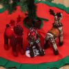 Christmas Decoration Pendant Festival Deer Reindeer Plaid cloth Doll House Table Ornaments Christmas Tree Elk Kids New Year Gift