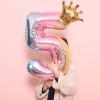 2pcs/1set 32inch rainbow number balloons with gold crown unicorn party foil balloon birthday party decorations kids globos