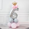 Happy Birthday Number Foil Balloons Baby Girl First Party Decoration Kids Latex Macaron Supplies