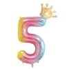 1set 32inch Number Foil Balloons 1 2 3 4 5 6 Years Old Kid Boys Girls Crown Happy Birthday Balloon Baby Shower Decor Supplies