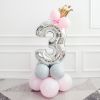 Happy Birthday Number Foil Balloons Baby Girl First Party Decoration Kids Latex Macaron Supplies