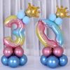 1 SET Color Change Foil Number Foil Balloons for 1st Birthday Party Decorations Kids Toys Baby Shower Latex Globos