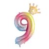 1set 32inch Number Foil Balloons 1 2 3 4 5 6 Years Old Kid Boys Girls Crown Happy Birthday Balloon Baby Shower Decor Supplies