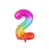 40inch New Rainbow Number Foil Balloons Happy Birthday Wedding Party Decoration Adult Colorful Unicorn Globos Kids Gift