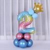 1 SET Color Change Foil Number Foil Balloons for 1st Birthday Party Decorations Kids Toys Baby Shower Latex Globos