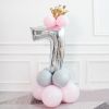 Happy Birthday Number Foil Balloons Baby Girl First Party Decoration Kids Latex Macaron Supplies