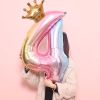 2pcs/1set 32inch rainbow number balloons with gold crown unicorn party foil balloon birthday party decorations kids globos