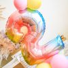 1 SET Rainbow Aluminium Foil Number Balloons 0-9 Birthday Party Anniversary Party Decor Globo Kids figure Air Ball Supplies