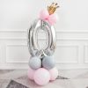 Happy Birthday Number Foil Balloons Baby Girl First Party Decoration Kids Latex Macaron Supplies