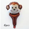 6pcs Handheld Animal Head Foil Balloons Tiger Lion Inflatable Air Balloon Jungle Party Decoration Kid Toys Birthday Party Decor