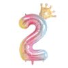 1set 32inch Number Foil Balloons 1 2 3 4 5 6 Years Old Kid Boys Girls Crown Happy Birthday Balloon Baby Shower Decor Supplies