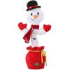 Kid Electric Dance Toy Christmas Elk Snowman Senior Penguin Plush Toy Interactive Sing Song Whirling Mimicking Recording Light up Toy