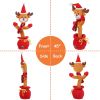 Kid Electric Dance Toy Christmas Elk Snowman Senior Penguin Plush Toy Interactive Sing Song Whirling Mimicking Recording Light up Toy